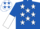 Royal Blue, White stars, halved sleeves, White cap, Royal Blue stars