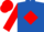 Royal Blue, Red diamond and sleeves, Red cap