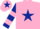 Pink, Dark Blue star, Dark Blue and Pink hooped sleeves, Pink cap, Dark Blue star