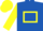 Royal Blue, Yellow hollow box, sleeves and cap