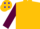 Gold, maroon 'fp' and diamonds, blue 'wv', gold diamonds and blue 'wv' on maroon sleeves