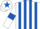 White and Royal Blue stripes, Royal Blue armlets, Royal Blue star on cap