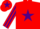 Red, Purple star, striped sleeves and star on cap