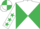 White and Emerald Green diabolo, White sleeves, Emerald Green stars, quartered cap
