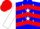 Blue, white stars, red chevrons on white sleeves, red cap