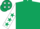 dark green, white sleeves, dark green stars and cap