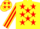 Yellow, Red stars, striped sleeves and stars on cap