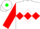 White, green and red diamond hoop, green and red diamond sleeves