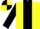 Yellow, Black stripe and sleeves, quartered cap