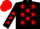 Black, Red stars, diamonds on sleeves, Red cap