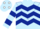 Light blue, dark blue chevron hoops, chevron hooped sleeves, light blue cap, white spots