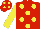 Red, Yellow spots, sleeves and cap