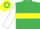 Emerald Green, Yellow hoop, White sleeves, Yellow armlet, Yellow and Emerald Green hooped cap