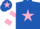 Royal Blue, Pink star, White and Pink hooped sleeves, Royal Blue cap, Pink star
