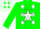 Green, white star green vt, white stars on green sleeves