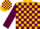 Gold, maroon 'wb' in horseshoe, maroon blocks on sleeves
