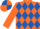 Orange & royal blue diamonds, quartered cap