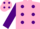 Pink, Purple spots, sleeves and spots on cap
