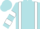 Powder blue, white braces, white hoops on sleeves