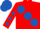 Red, large Royal Blue spots, Red sleeves, Royal Blue spots, Royal Blue cap