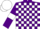 Purple and White check, Purple sleeves, White armlets, White cap