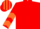 Red, Orange chevrons on sleeves, striped cap