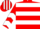 Red, White hoops, chevrons on sleeves, striped cap