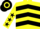 Yellow, Black chevrons, Yellow sleeves, Black stars, hooped cap