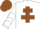 White, Brown Cross of Lorraine, Brown and White chevrons on sleeves, Brown cap