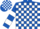 Royal blue and white check, hooped sleeves