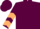 Maroon, beige chevrons on sleeves