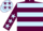 Maroon, light blue hoops, maroon sleeves, light blue stars