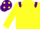 Yellow, purple epaulettes, purple cap, yellow spots