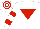 White, red inverted triangle, hooped sleeves and cap