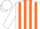 White, orange stripes on white cap