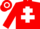Red, white cross of lorraine, white and red chevrons on sleeves, red and white hooped cap