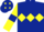 Dark Blue, Yellow triple diamond, Yellow sleeves, Dark Blue armlets, Dark Blue cap, Yellow diamonds