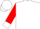 White, red tree, red sleeves white hoops and white cuffs