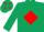 Dark green, red diamond and diamonds on cap
