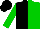 Black and green halves, green sleeves