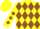 Yellow, brown 'z', brown diamonds on sleeevs