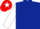 Dark blue body, white arms, red cap, white star