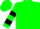 Green, black circled 'a', black hoops on slvs