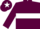 Maroon, white hoop, maroon sleeves, white star on cap