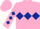 Pink, dark blue triple diamond, diamonds on sleeves