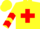 Yellow, red cross belts, chevrons on sleeves