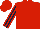 Red, dark blue and red striped sleeves