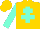 Gold, aquamarine cross of lorraine and sleeves