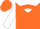 Orange, white yoke, orange chevrons on white sleeves, orange cap