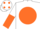 White, orange disc, halved sleeves, orange spots on cap